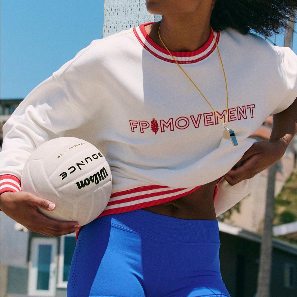 Fp Movement By Free People White And Red Sweatshirt
